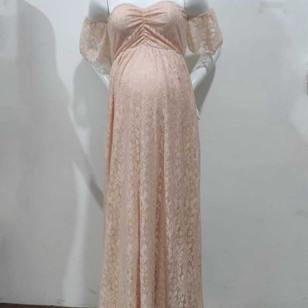 0016 Maternity Photo Shoot Dress Pink